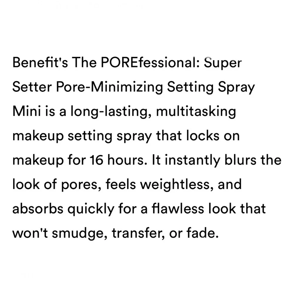 Benefit The POREfessional Setting Spray Mini